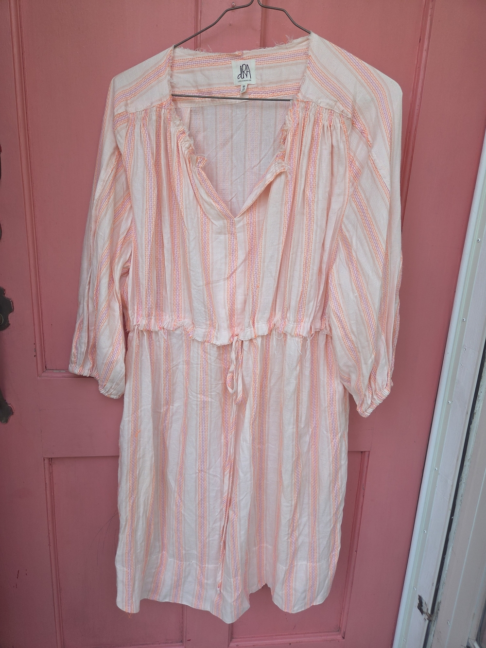 dRA Los Angeles Striped Mini Dress Pink & White Medium